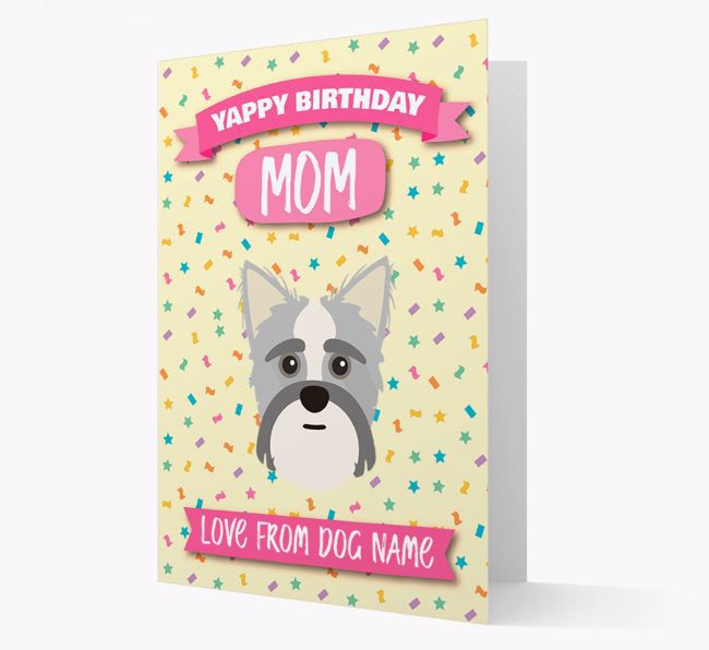 Personalized Card 'Yappy Birthday Mom' with {breedCommonName} Icon